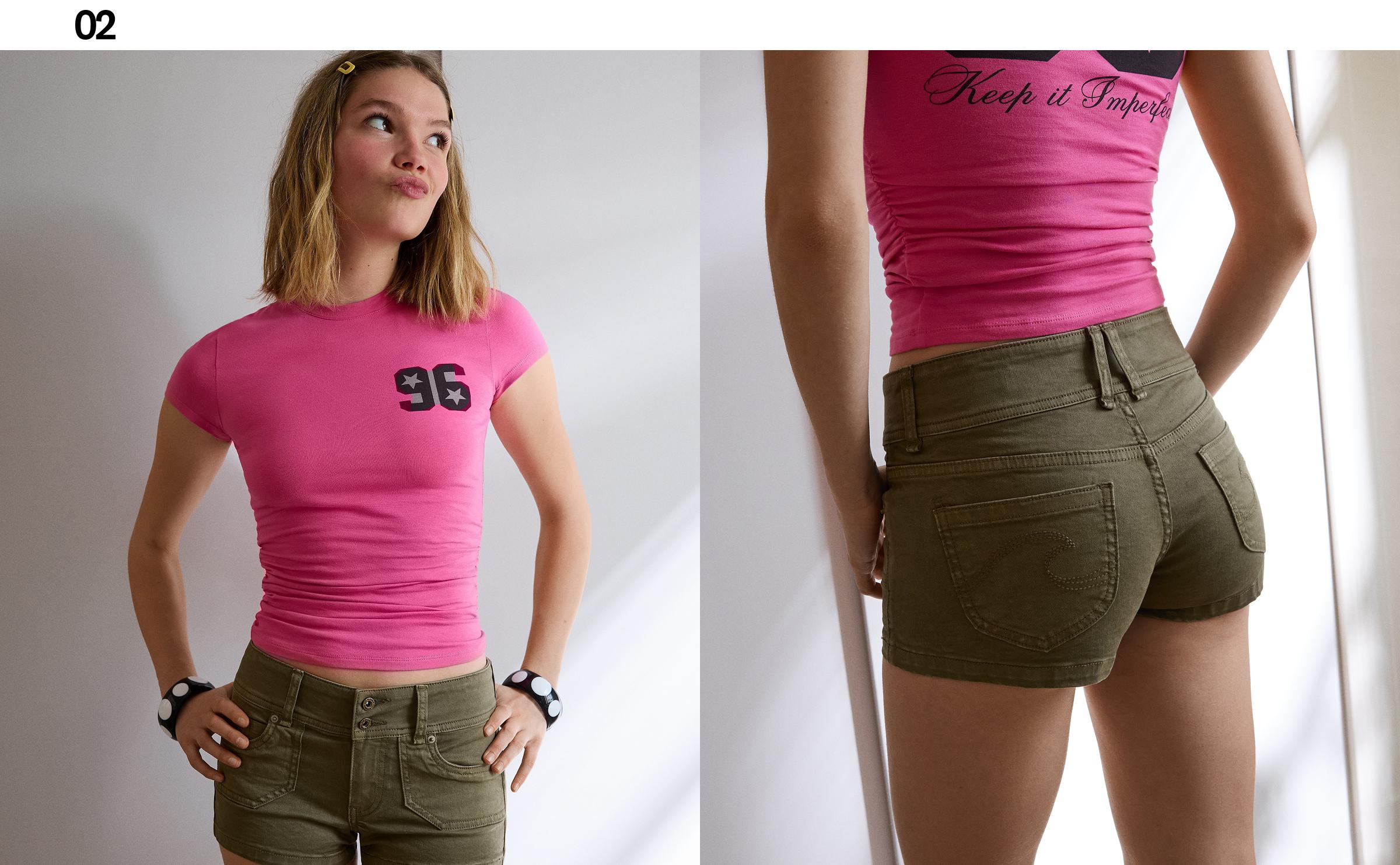 İşlemeli mini denim şort - Görsel 114