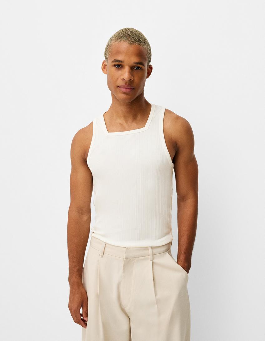 Camiseta Interior Camisetas De Tirantes Hombre Bershka Camisetas