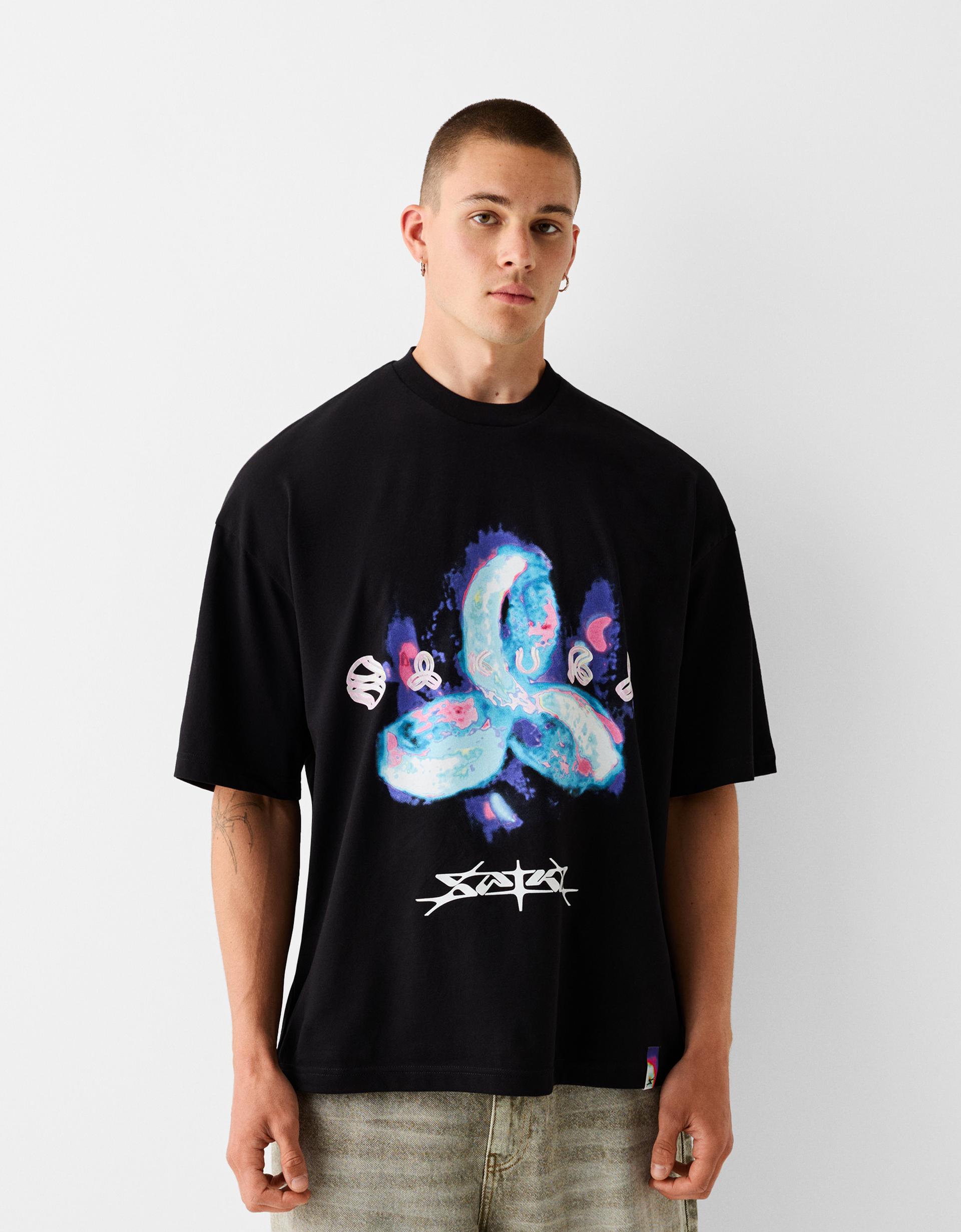 Camiseta Cars Bershka Negra Dragon Ball Camisetas Negras Bershka