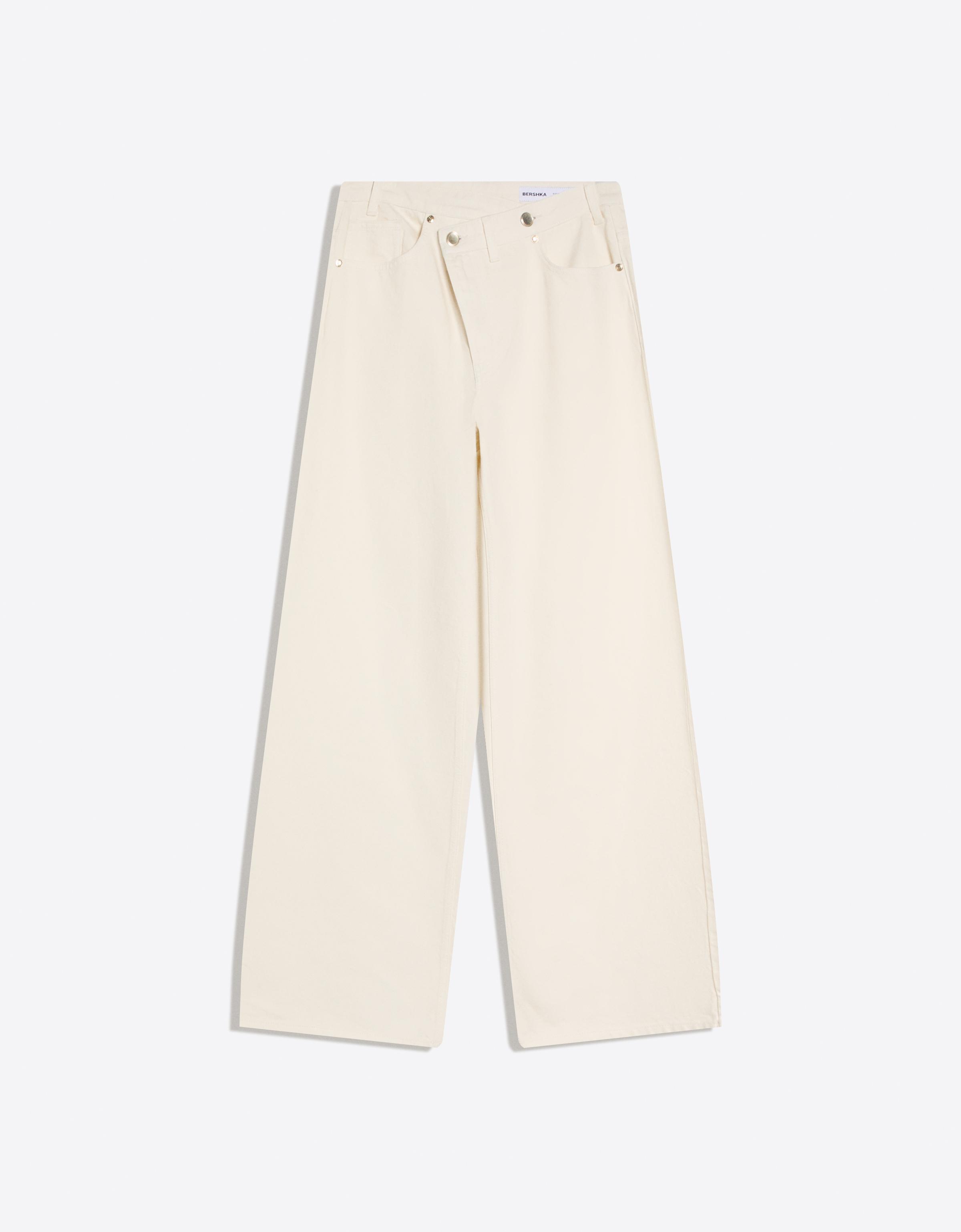 Çapraz belli yüksek bel geniş paça jean - Görsel 103