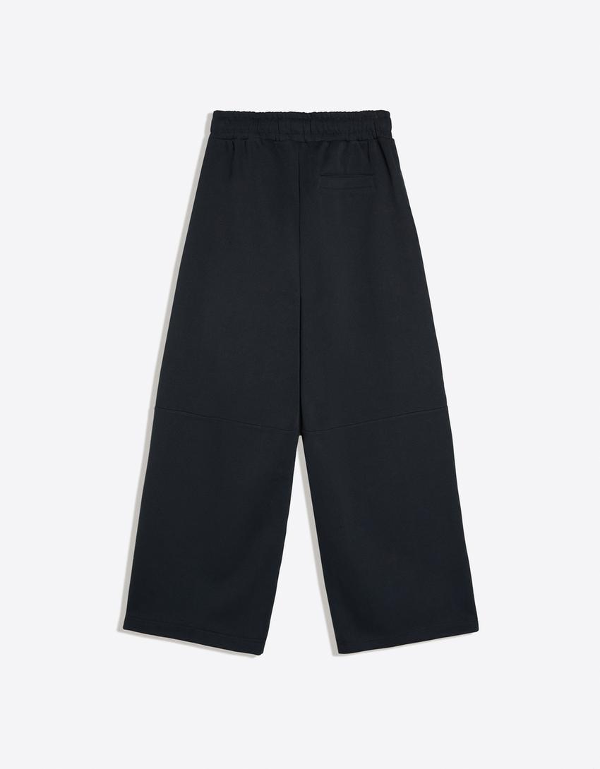 Super-Baggy-Hose mit Falten-Marinenblau