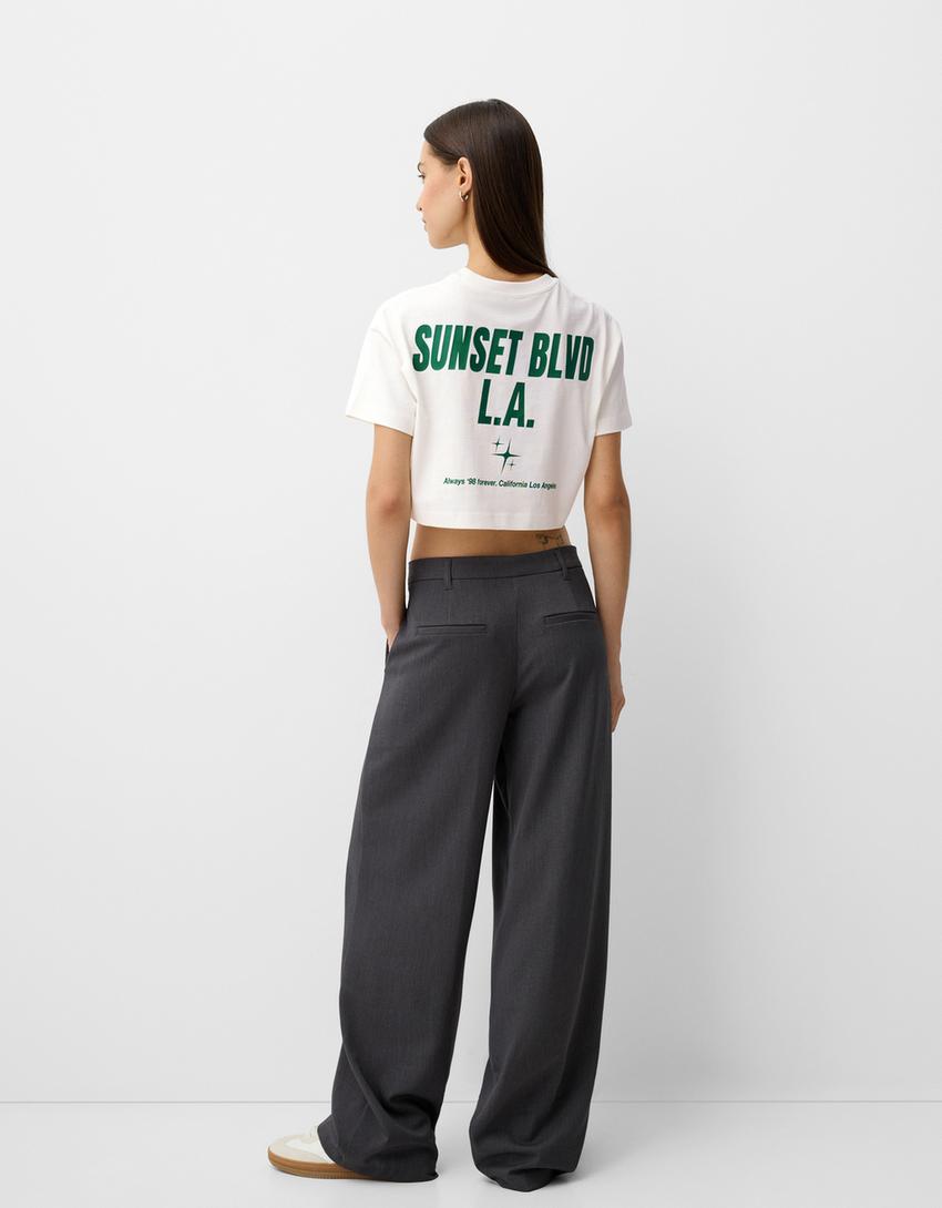 Camiseta manga corta print-Blanco roto-1