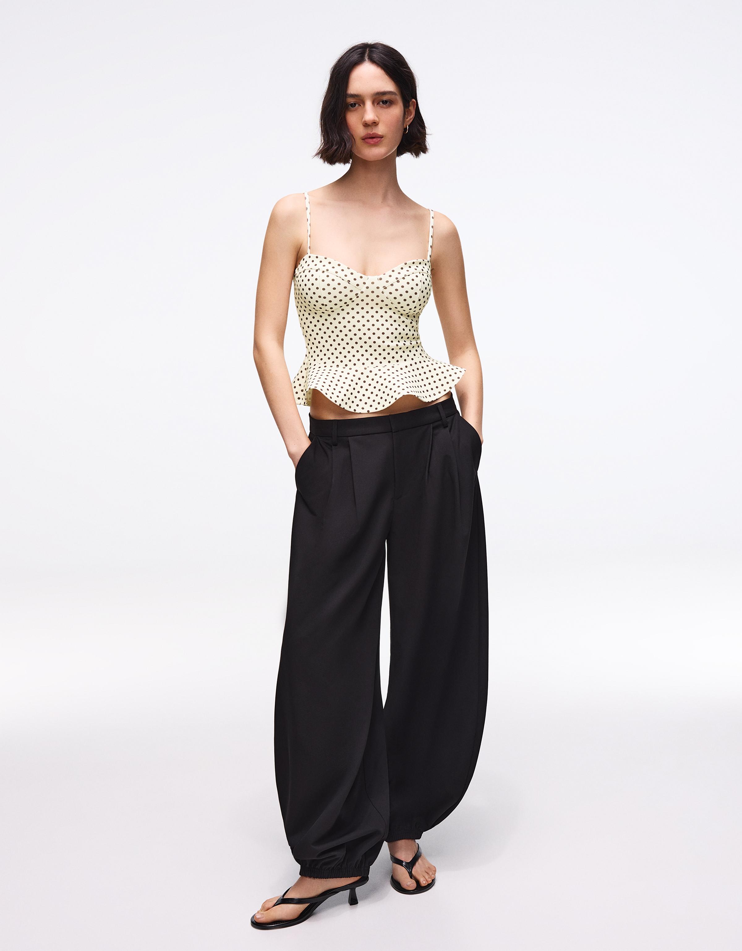 Peplum corset top — Cream