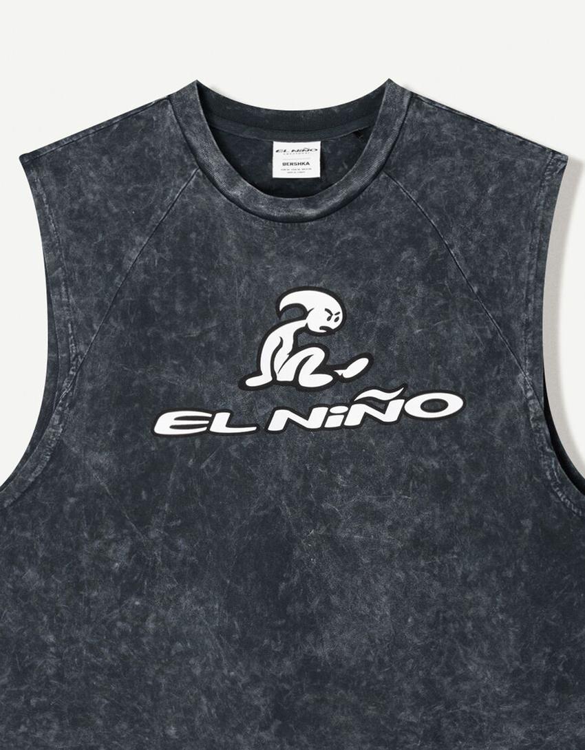 Camiseta El Niño sin mangas-Gris-2