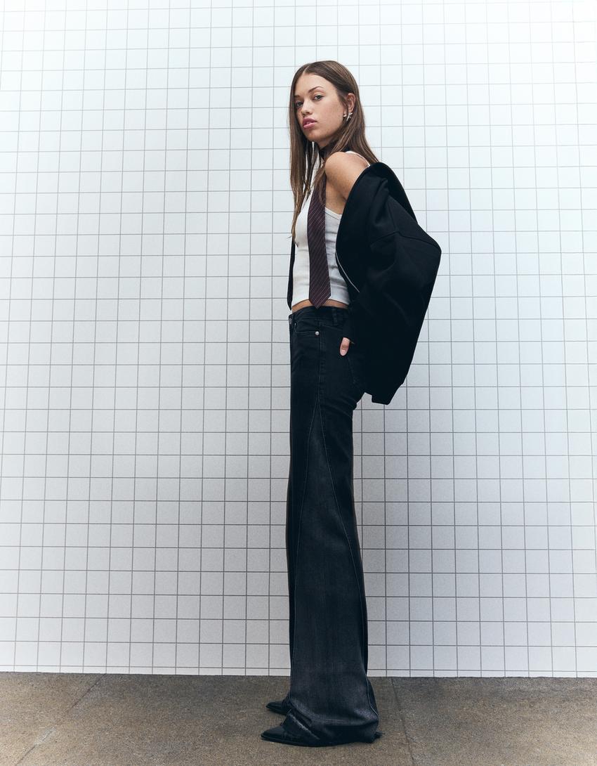 Jeans flare contraste-Noir-0