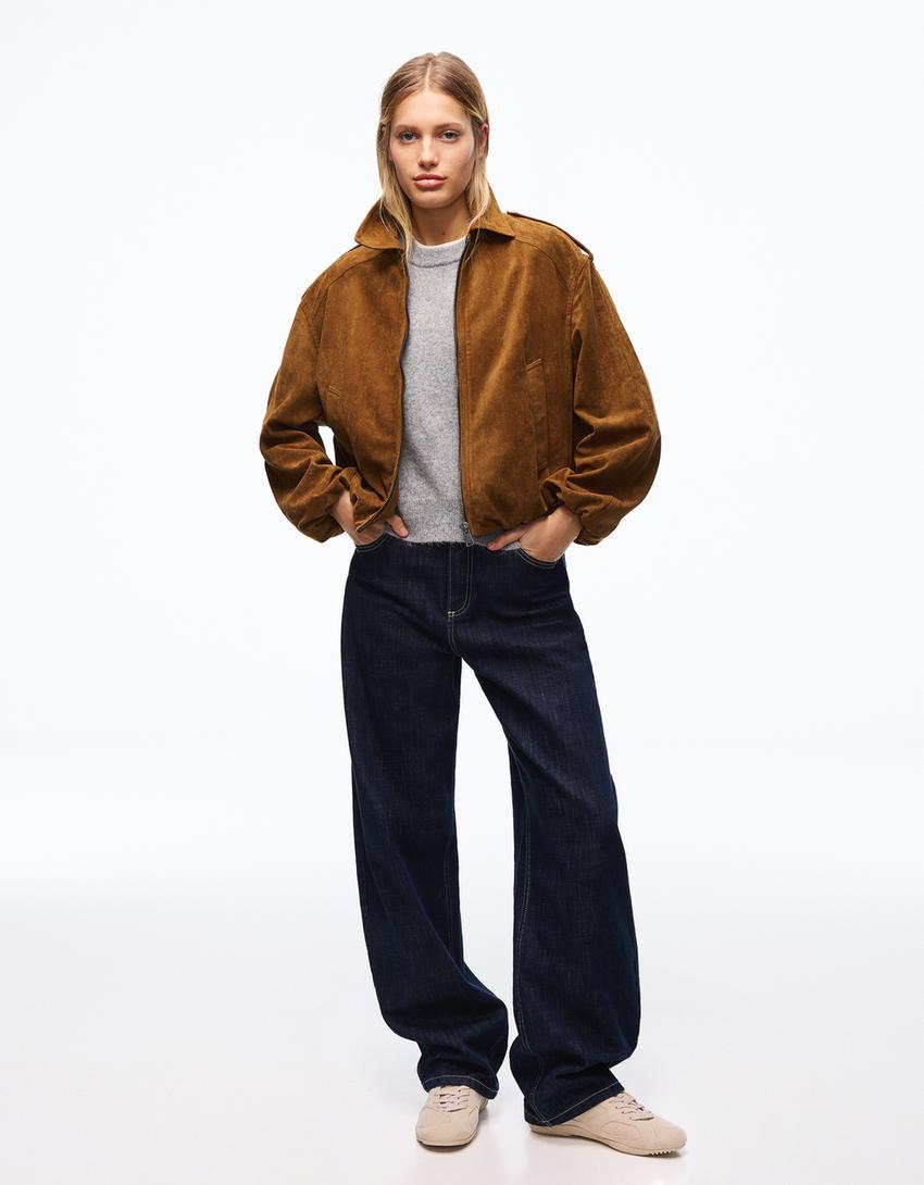 Cazadora efecto suede balloon-Camel