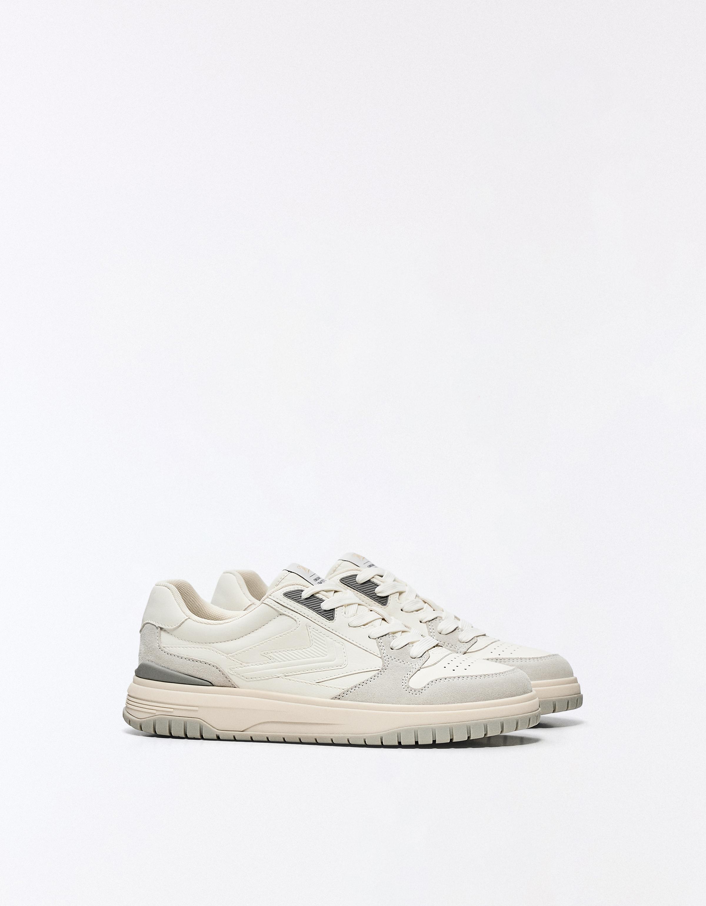 Panelled casual trainers — WHITE