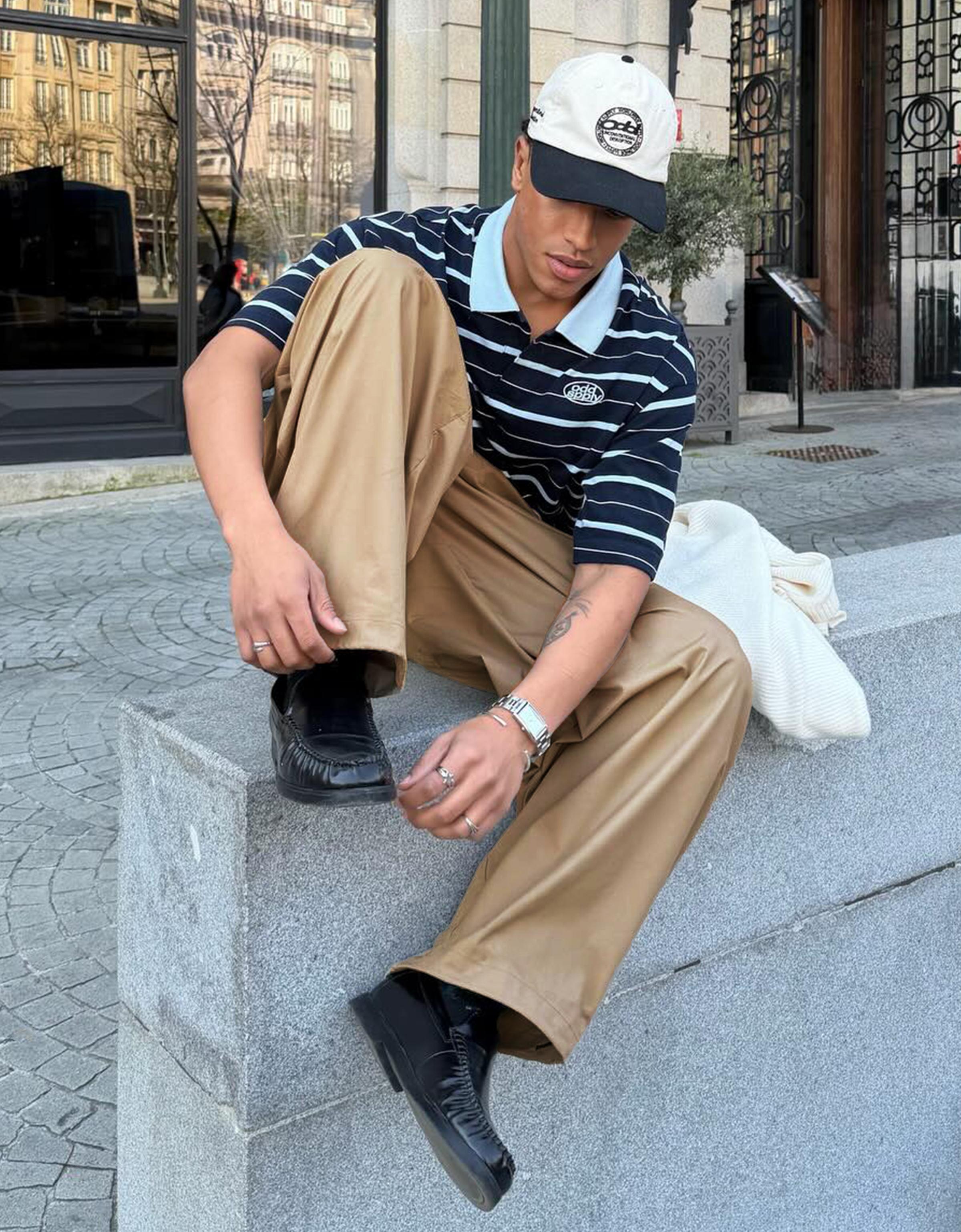 Kısa kollu çizgili işlemeli polo - Görsel 43