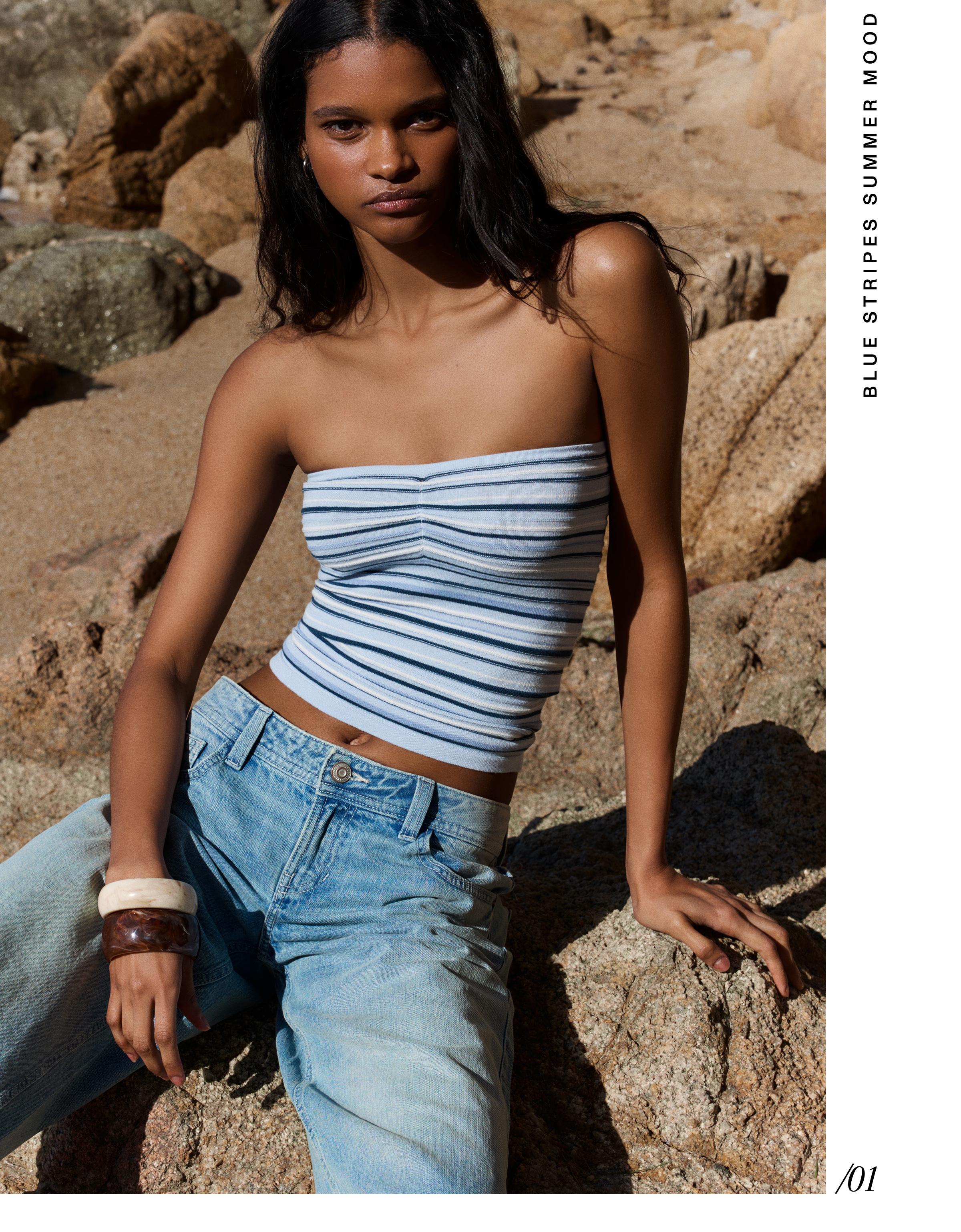 Çizgili bandeau top - Görsel 50