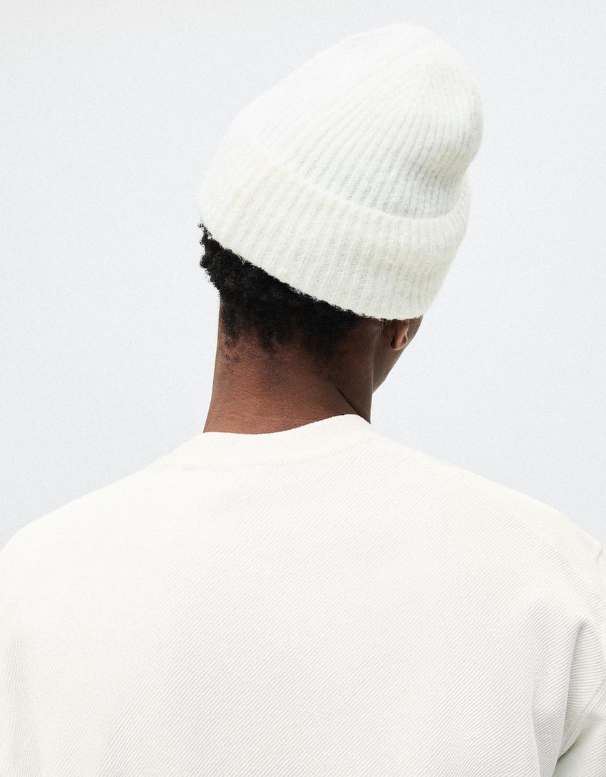 Rövid ujjú plüsspóló-Törtfehér