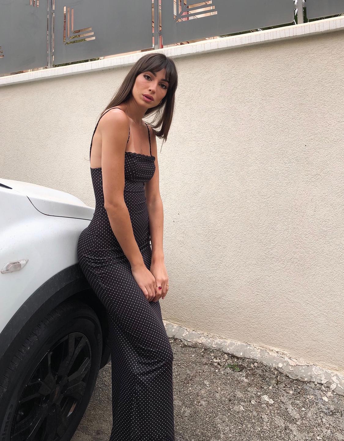 Printed strappy midi dress