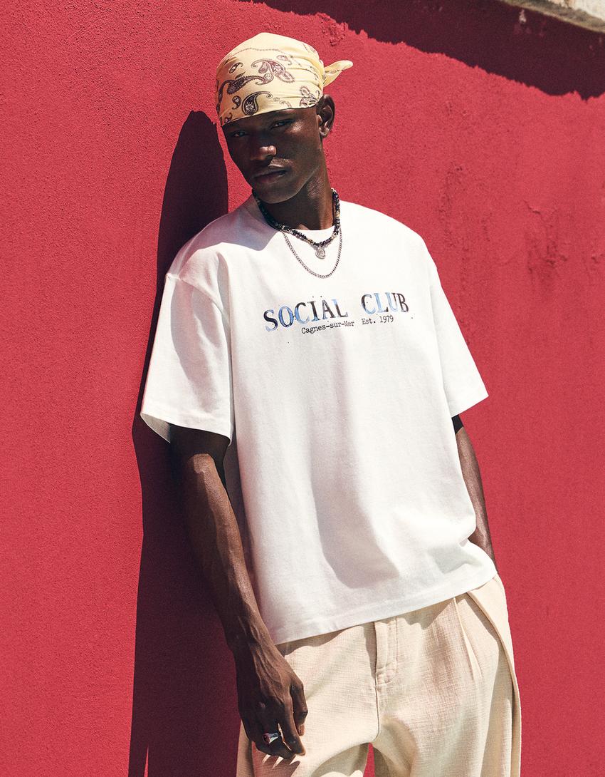 Baskılı relaxed fit tişört - Görsel 4