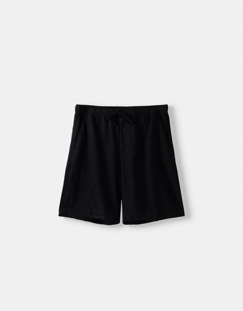 Ensemble T-shirt et bermuda interlock-Noir-6