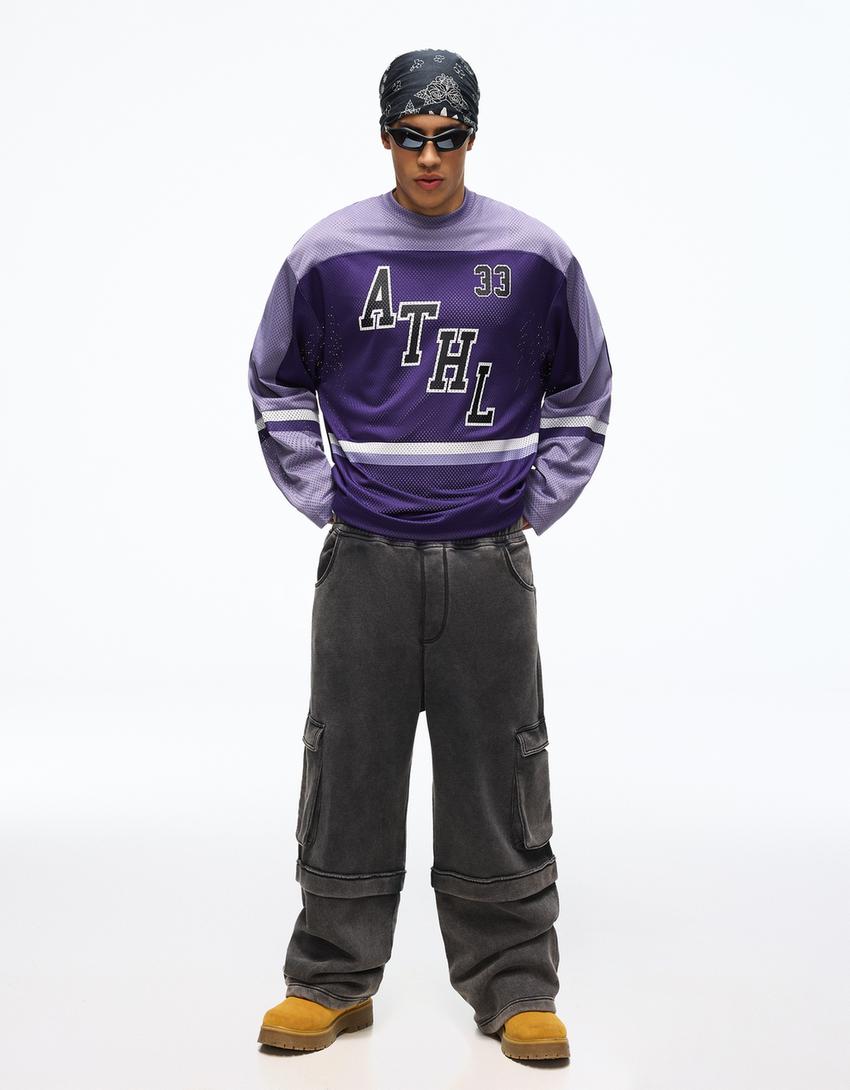 Pantalón baggy cargo-Gris