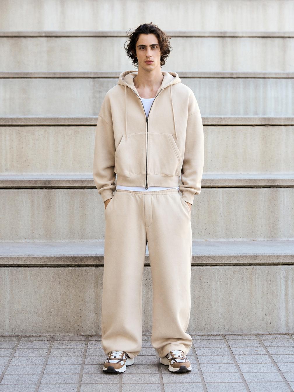 Bershka Pantalón Balloon Perchado Hombre L Piedra