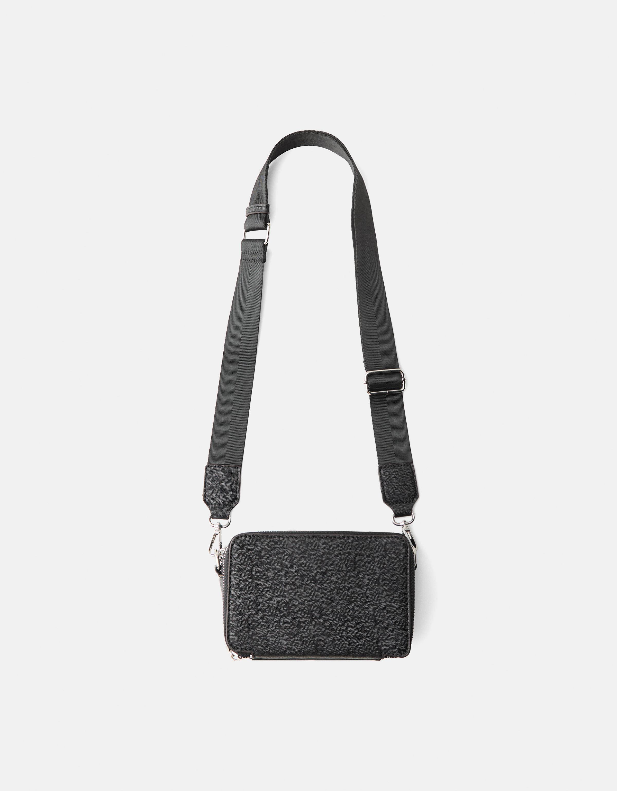 Bershka Starre Crossbody-Tasche Herren Schwarz