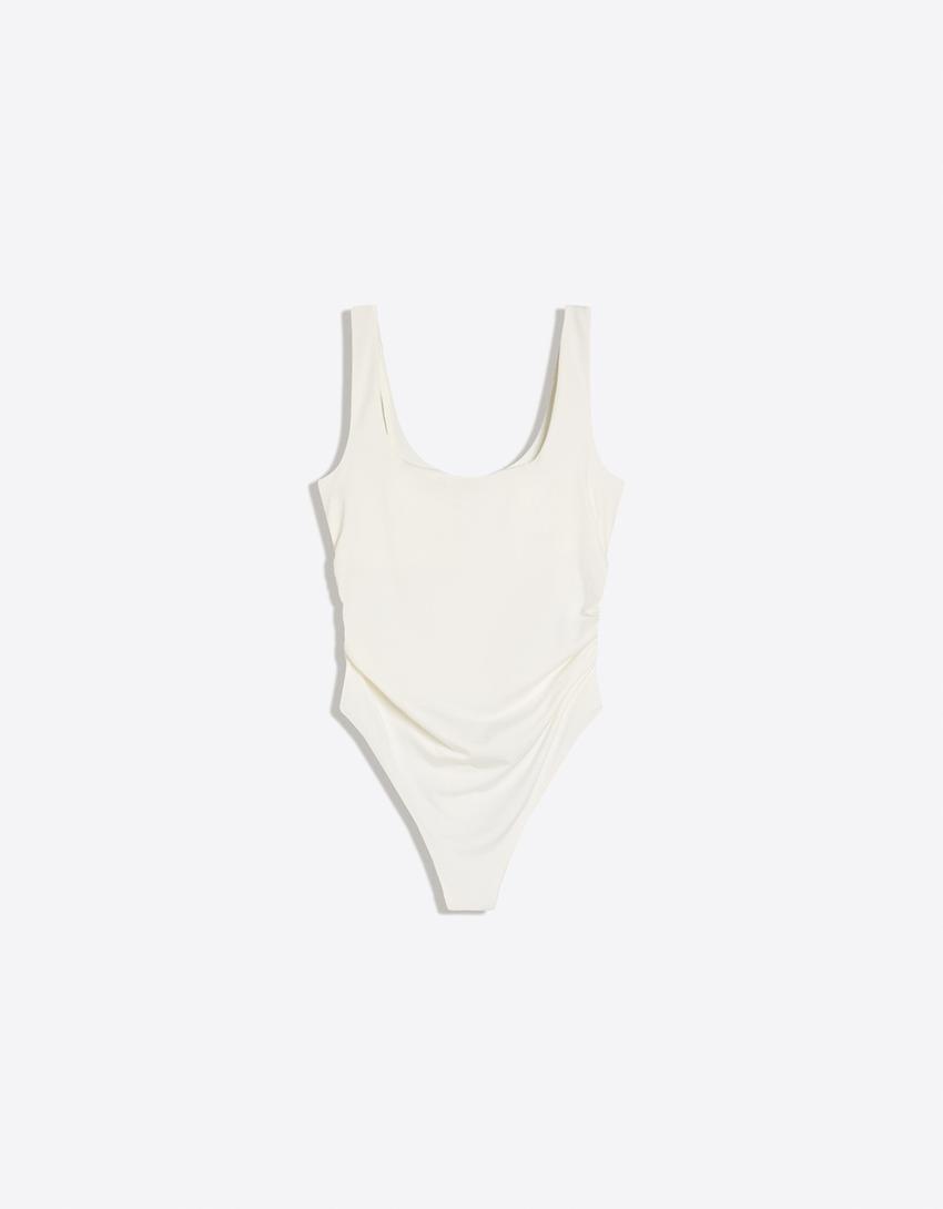 Square neck strap body-Off white