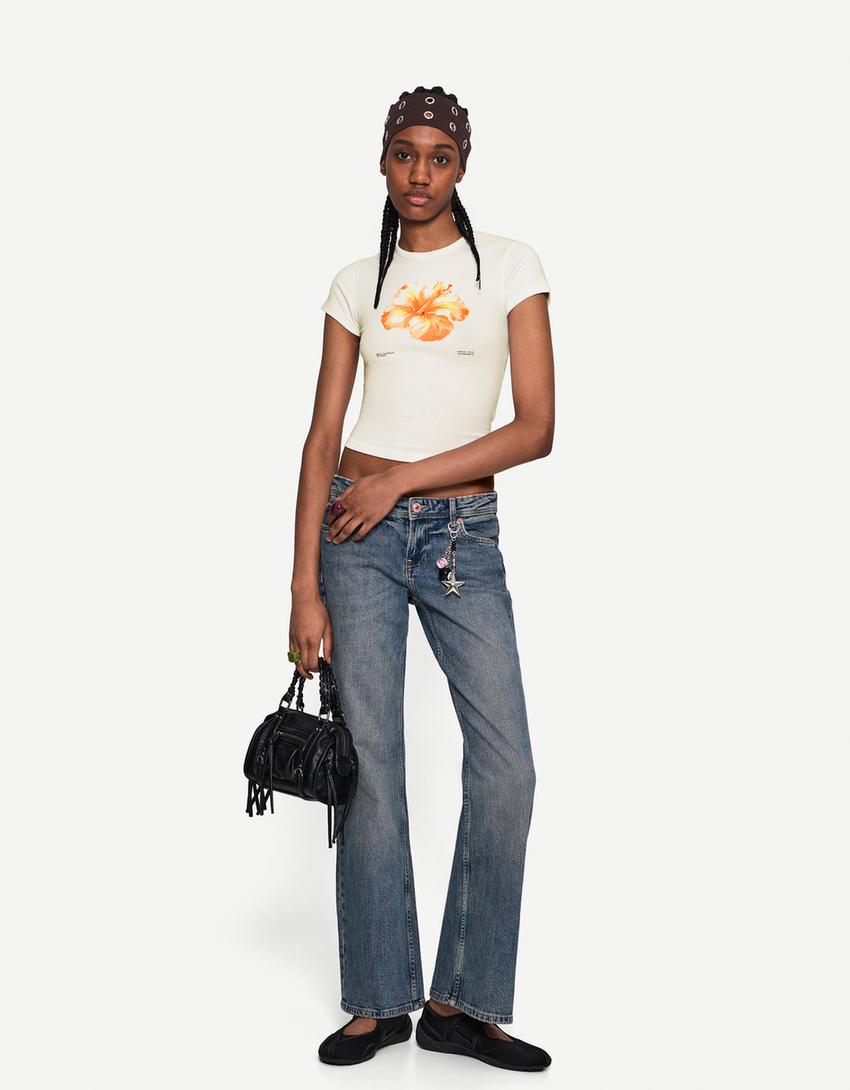 Low waist boot-cut jeans-Light blue