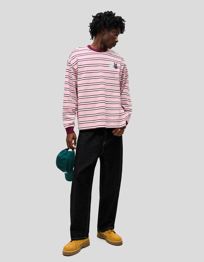 T-shirt Fugglers manga comprida estampado-Rosa