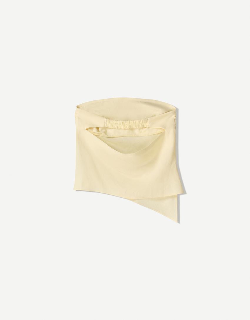 Linen blend bandeau top-Yellow-4