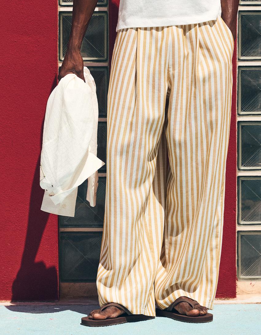Super baggy pajama-style trousers-Camel