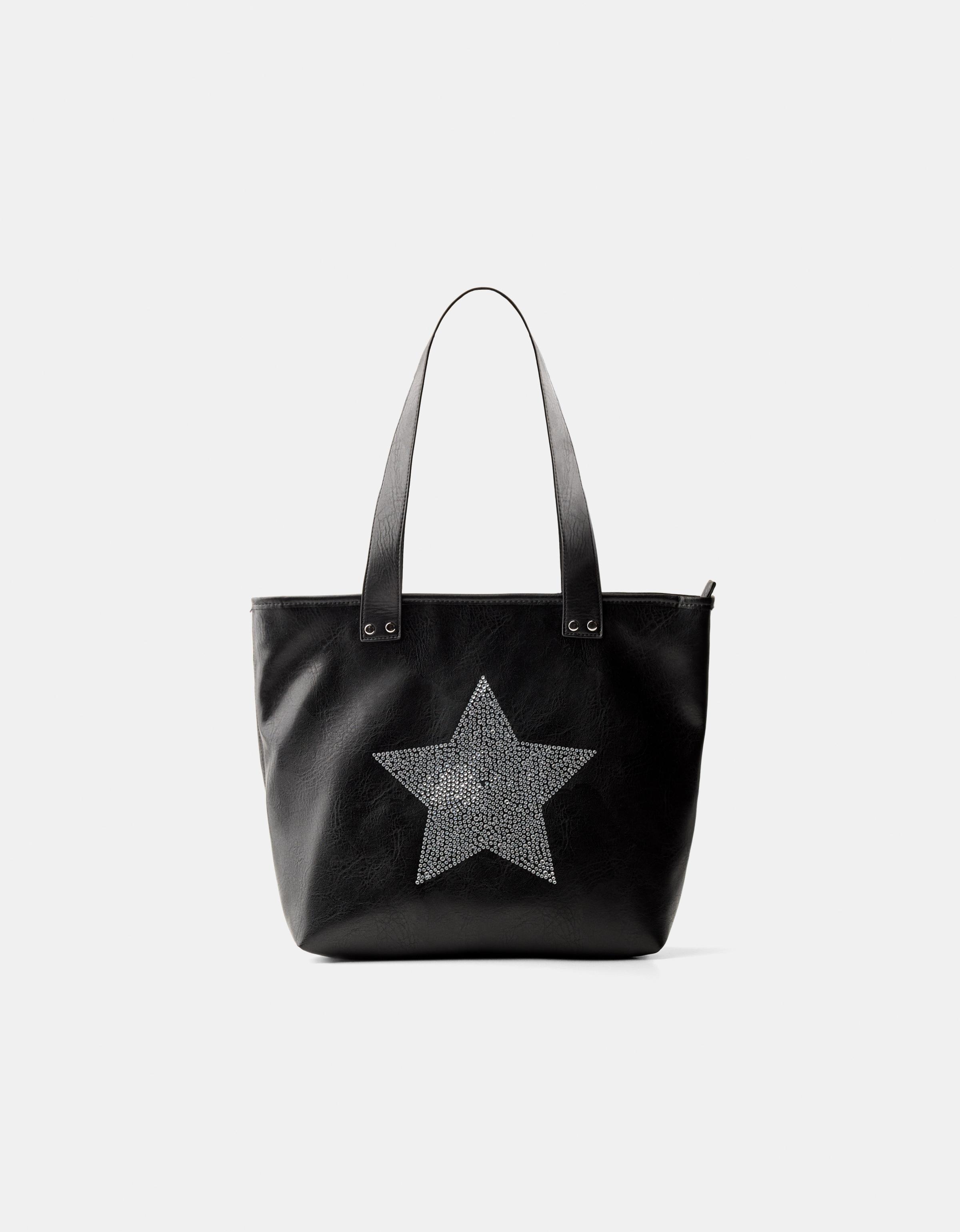 Bershka Shopper-Tasche Mit Strass Damen Schwarz