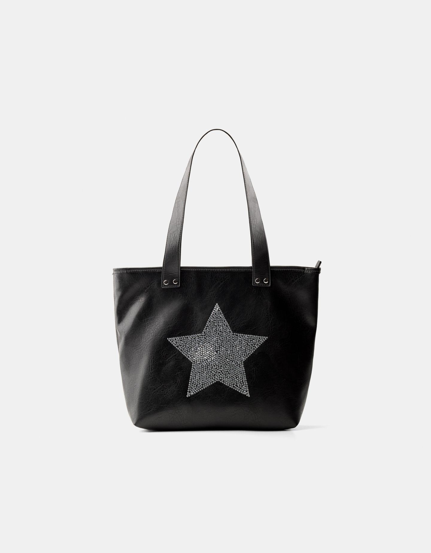 Bershka Shopper-Tasche Mit Strass Damen Schwarz günstig online kaufen