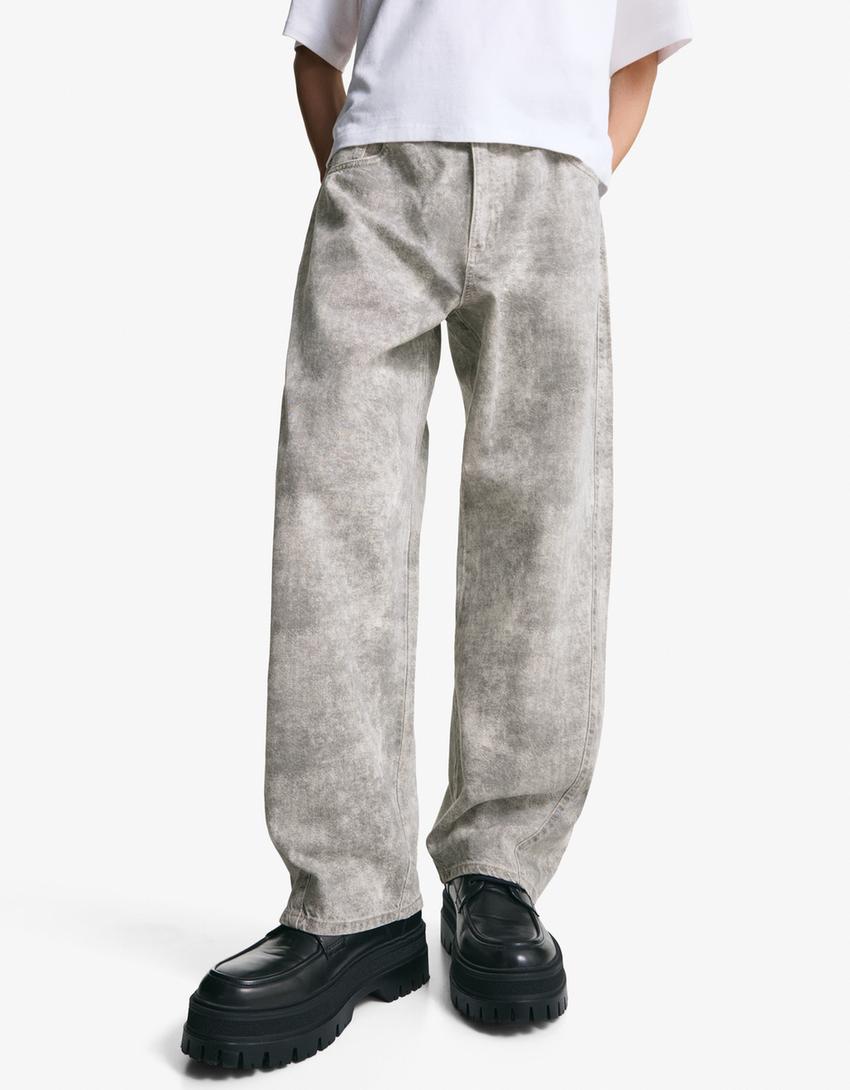 Pantaloni Baggy Con Stampa Leopardo Per Donna – Vita Alta, Denim A Tubo, Stile Retro, Con Tasche, Per Tutti I Giorni