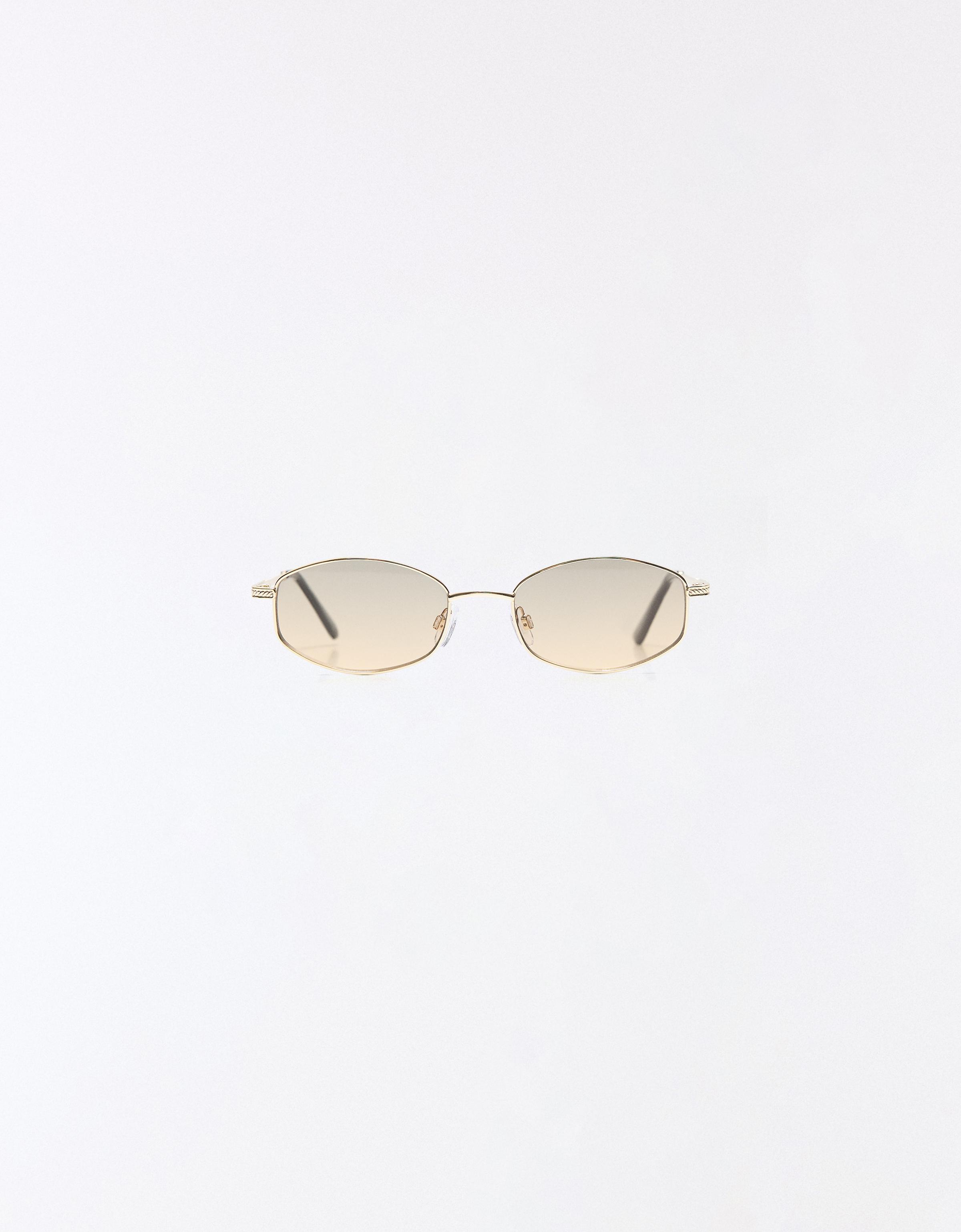 Metal frame sunglasses — Beige