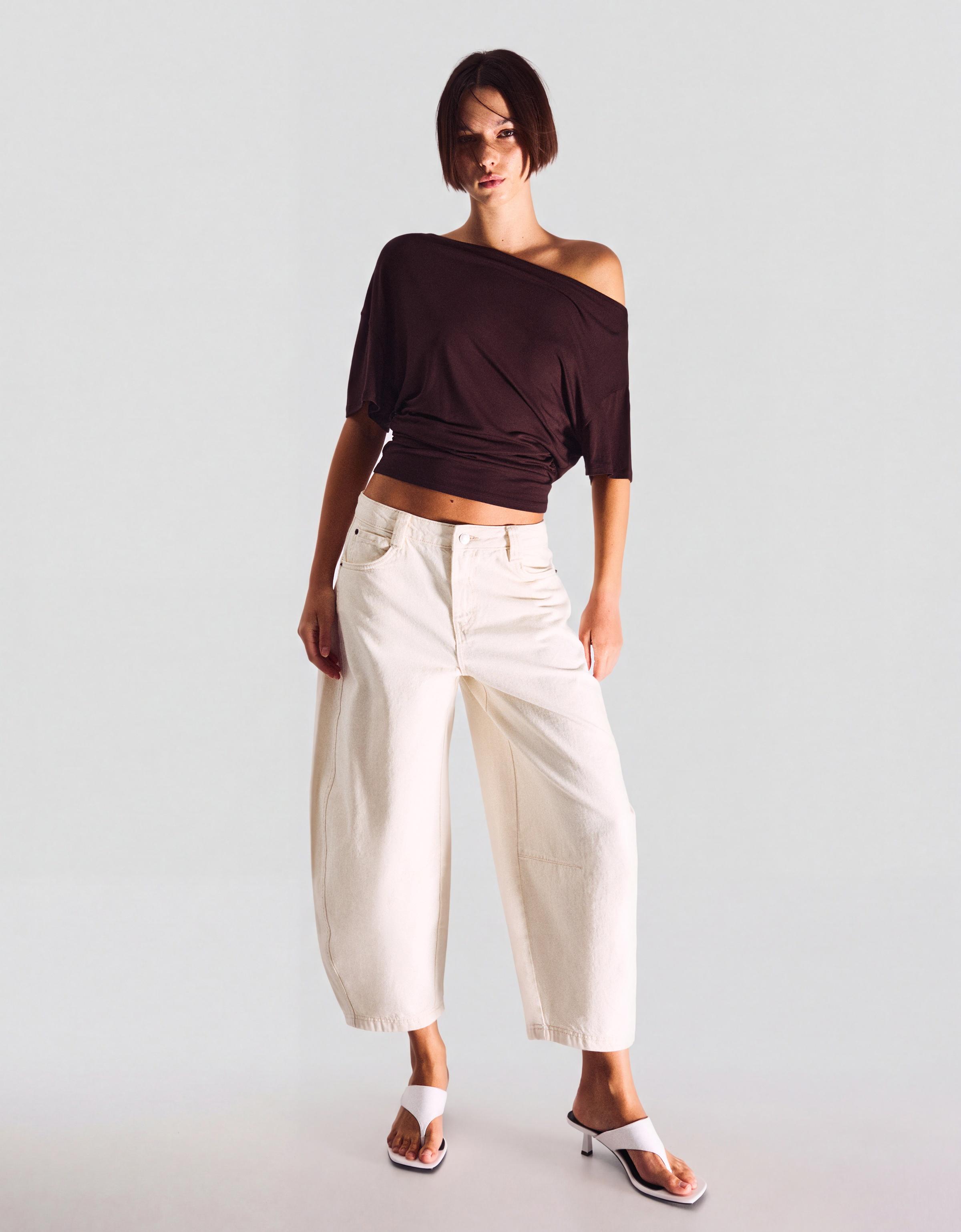 Kruvaze büzgülü peplum top - Görsel 79