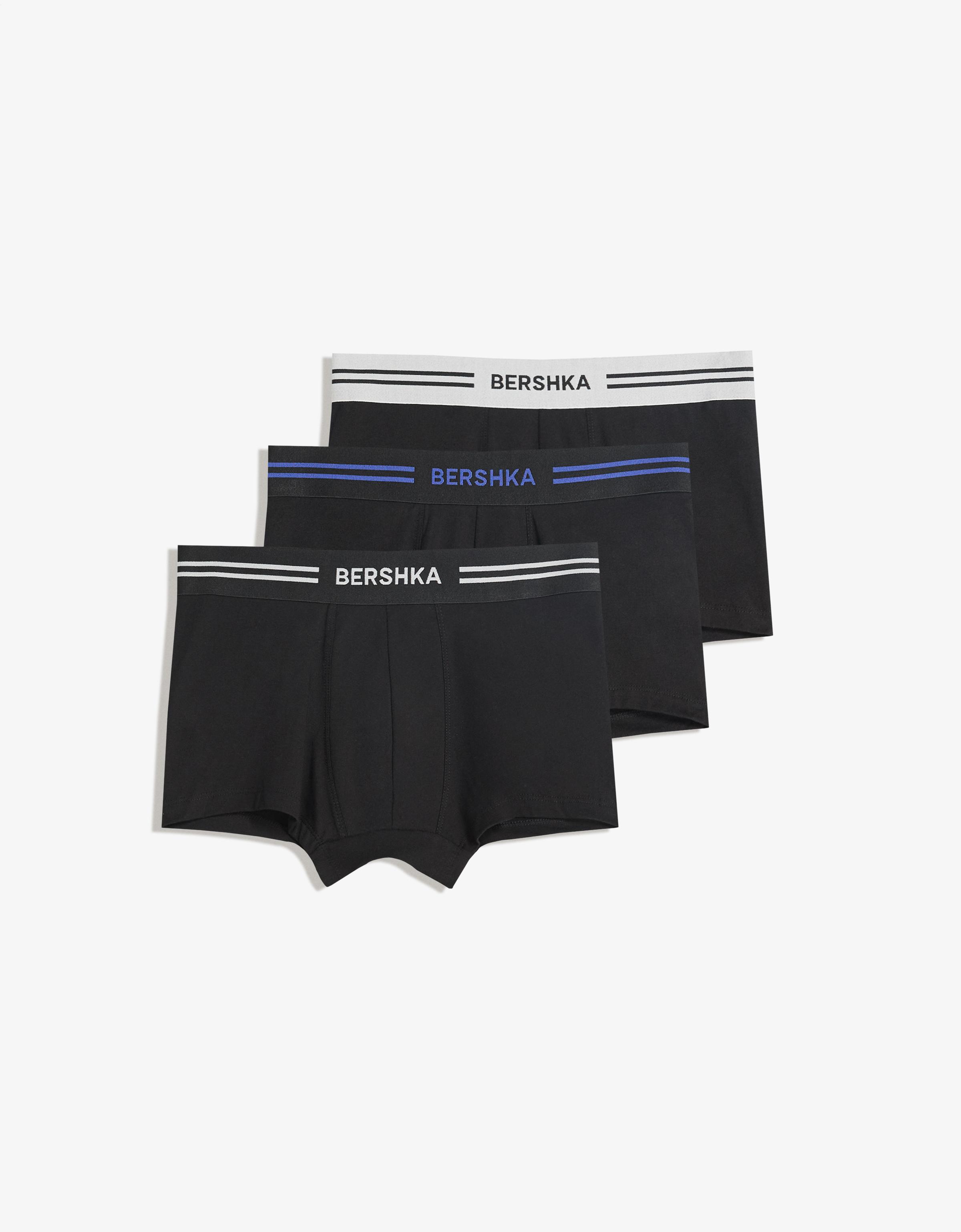 Bershka 3er-Pack Boxershorts Herren S Blau