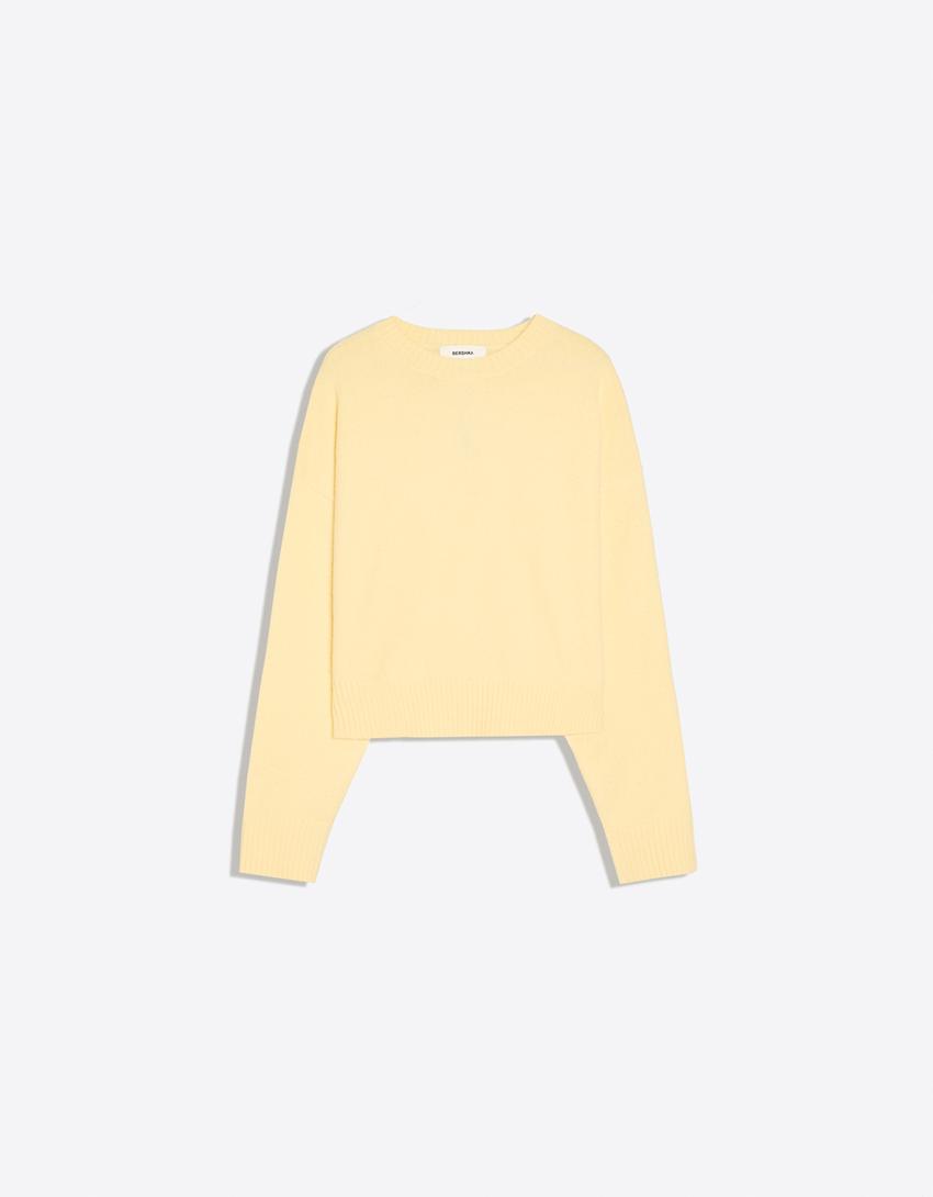 Pullover mit Rundausschnitt-Gelb