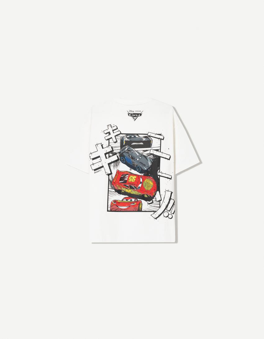 T-Shirt Cars mit kurzen Ärmeln-Weiss-5