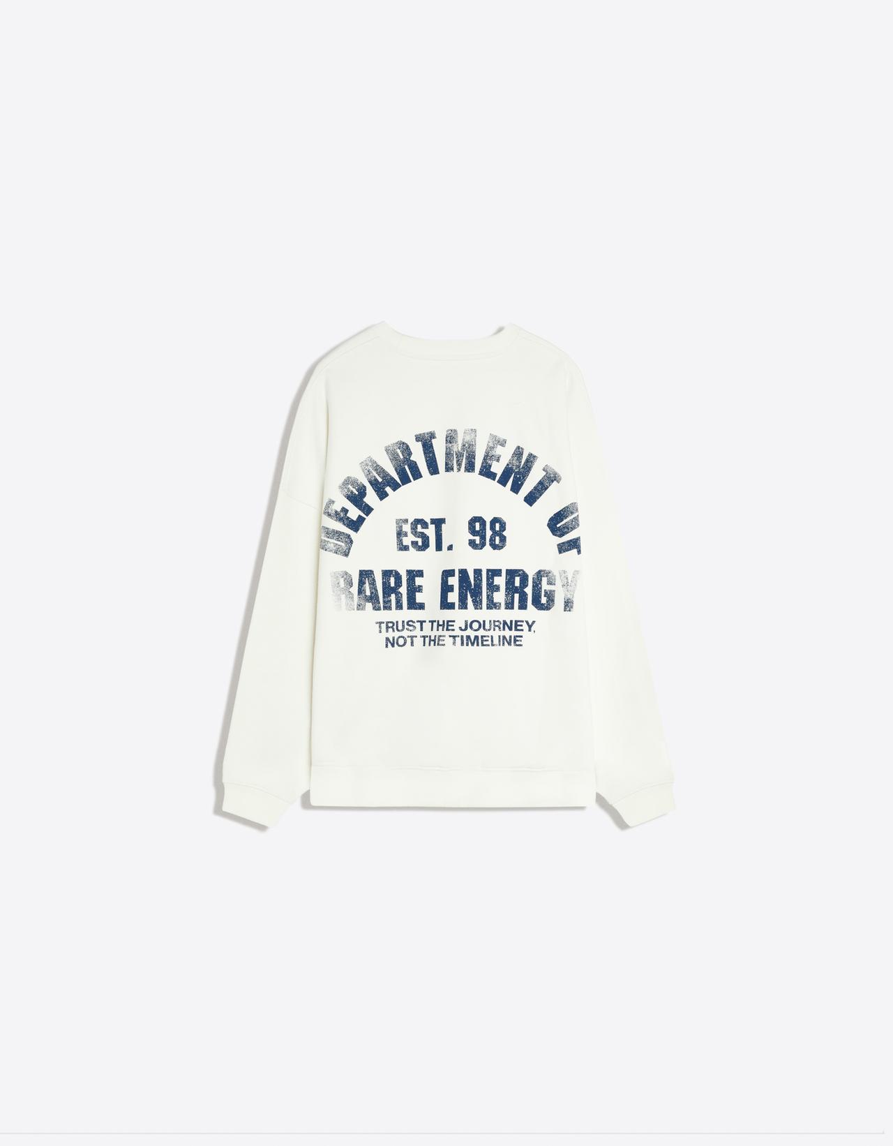 Print round neck sweatshirt — Oats