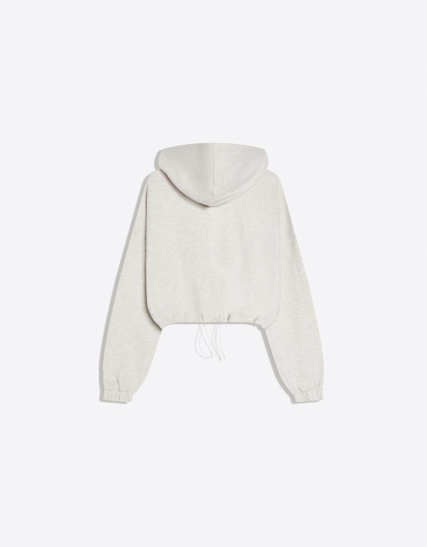 Balloon zip-up hoodie-Grey