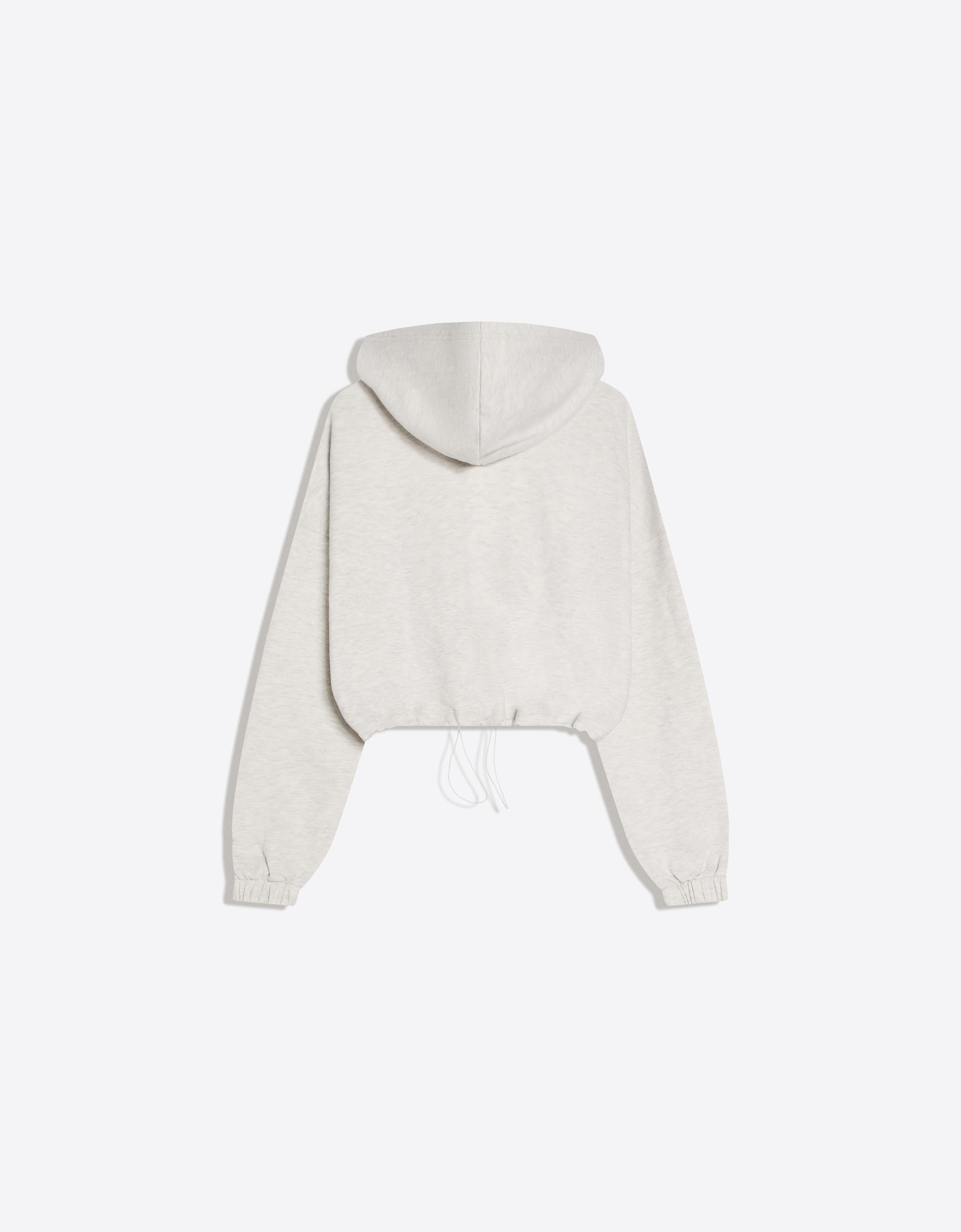 Balloon zip-up hood sweatshirt — Grey