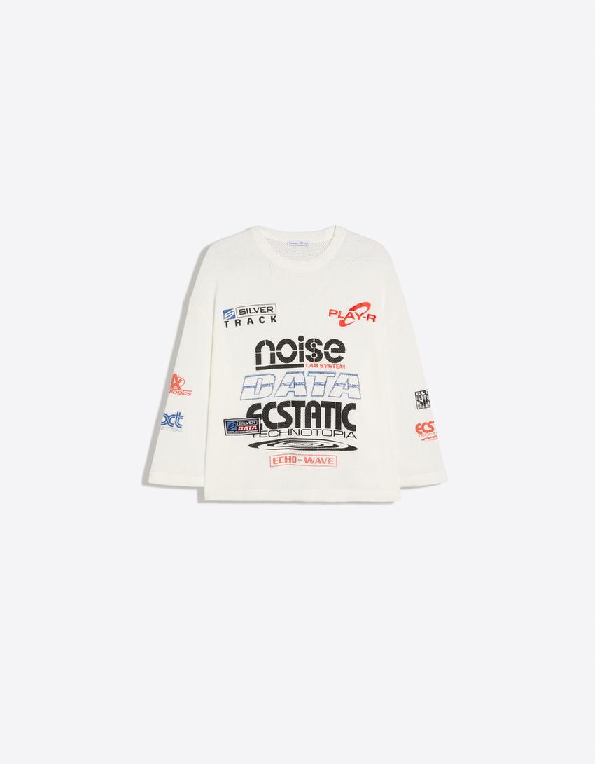 Baskılı boxy fit t-shirt - Görsel 5