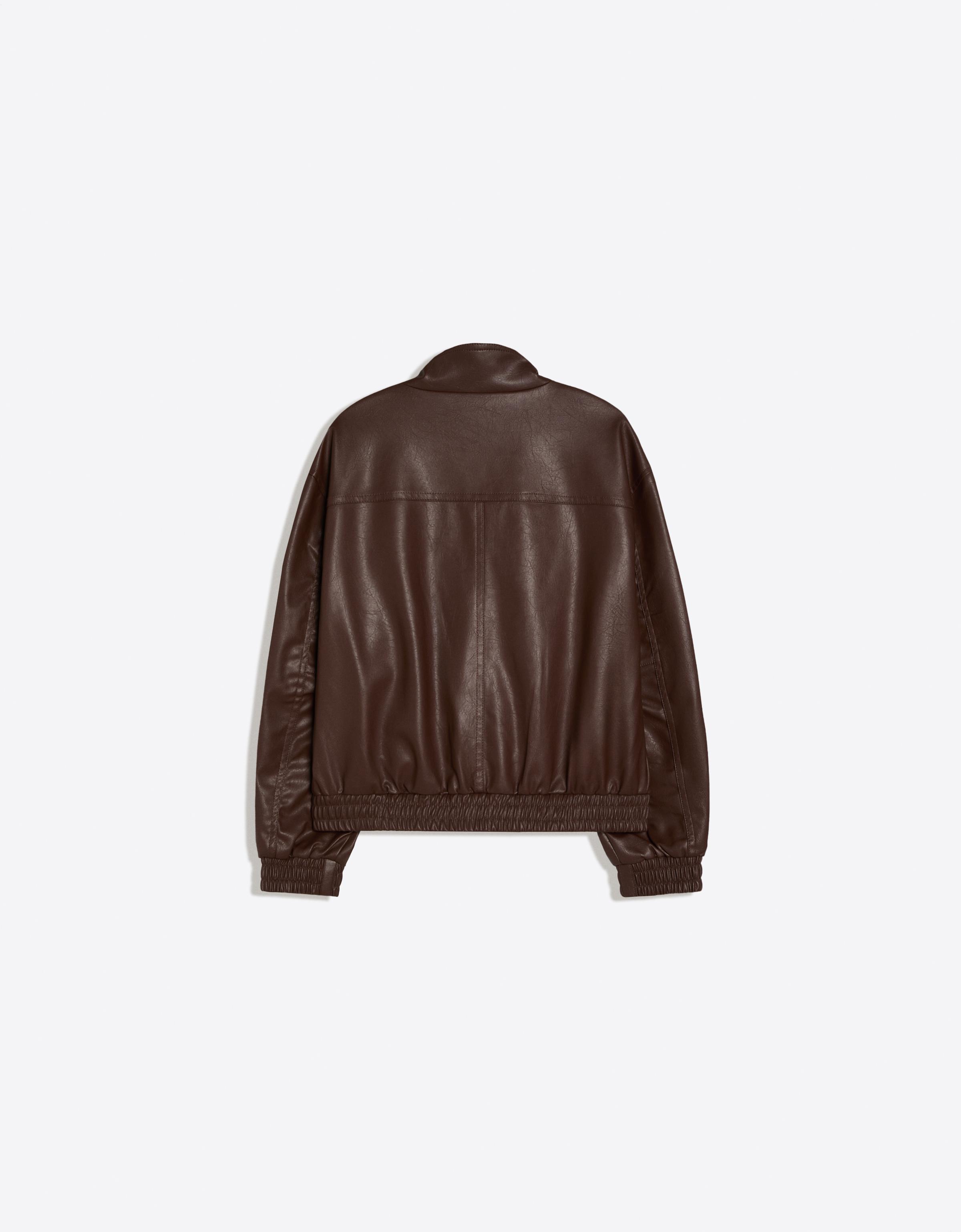 Leather effect jacket — Brown