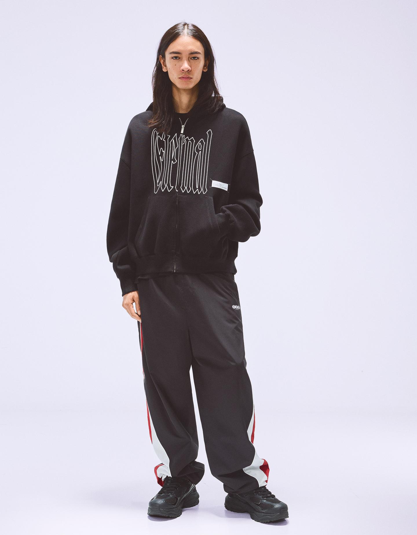 Bershka bluza z suwakiem z nadrukiem apollo and daphne czarny