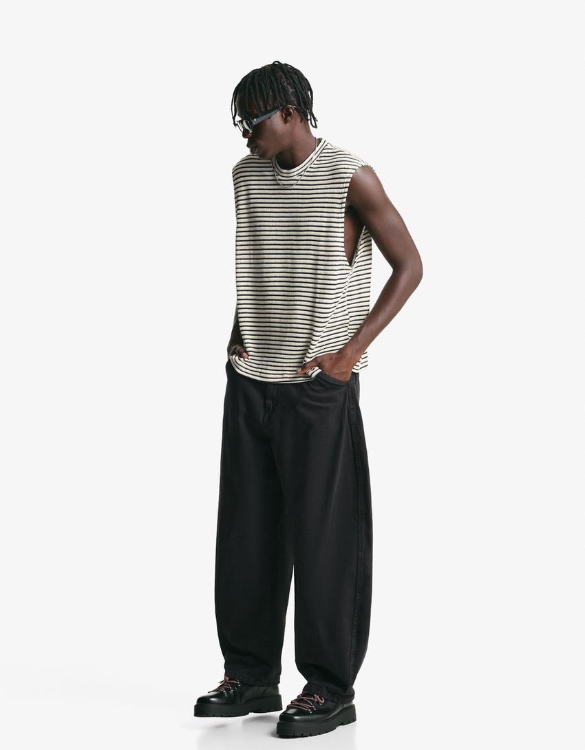 T-shirt sans manches boxy fit-Blanc-3