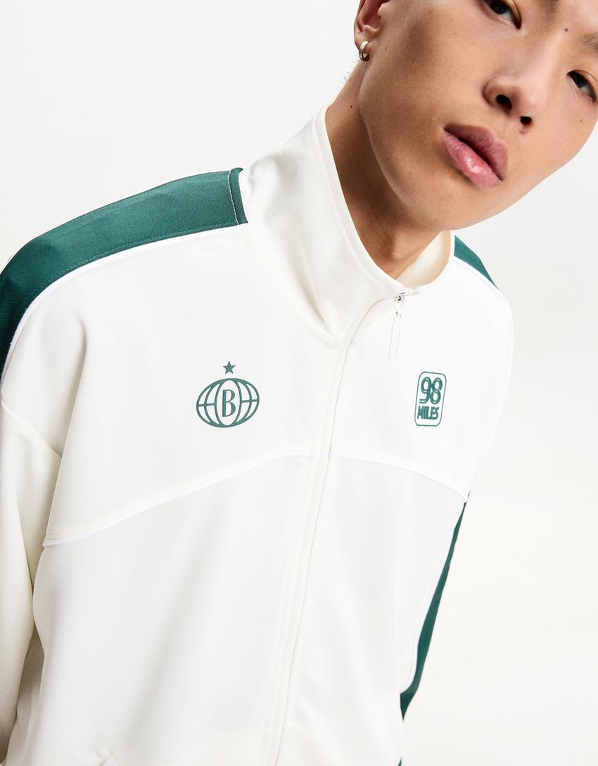 Embroidered technical jacket-Off white-4