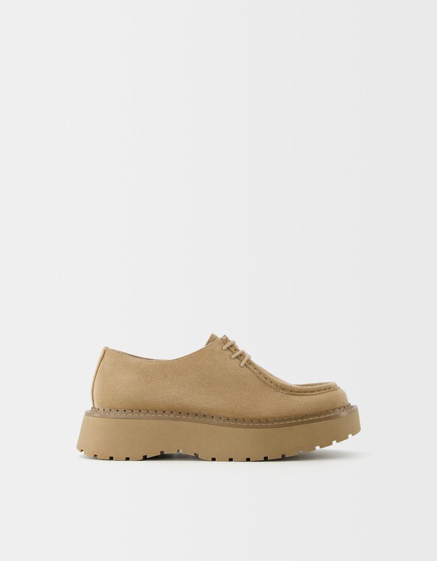 Flat lace-up shoes - Women | Bershka