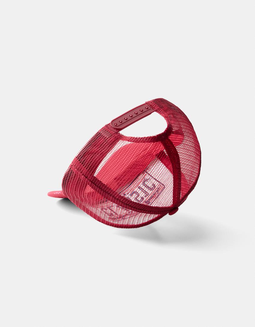 Casquette trucker rétro-Rouge-2