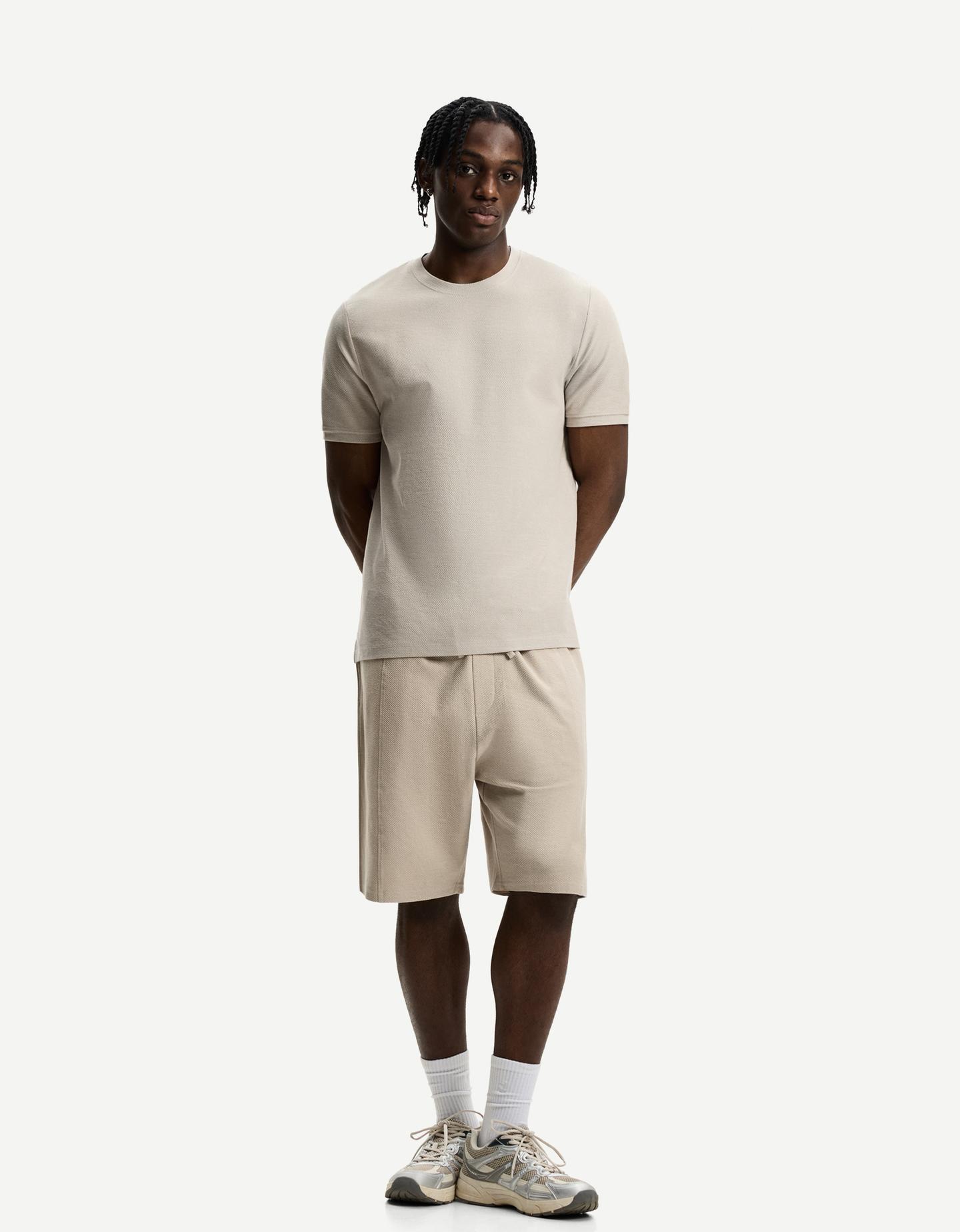 Bershka Bermuda Estructura Hombre M Camel