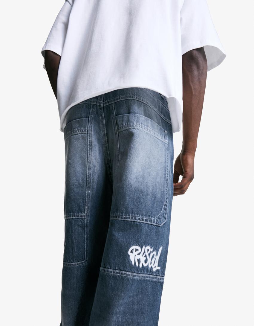 Blugi super baggy-Albastru-2