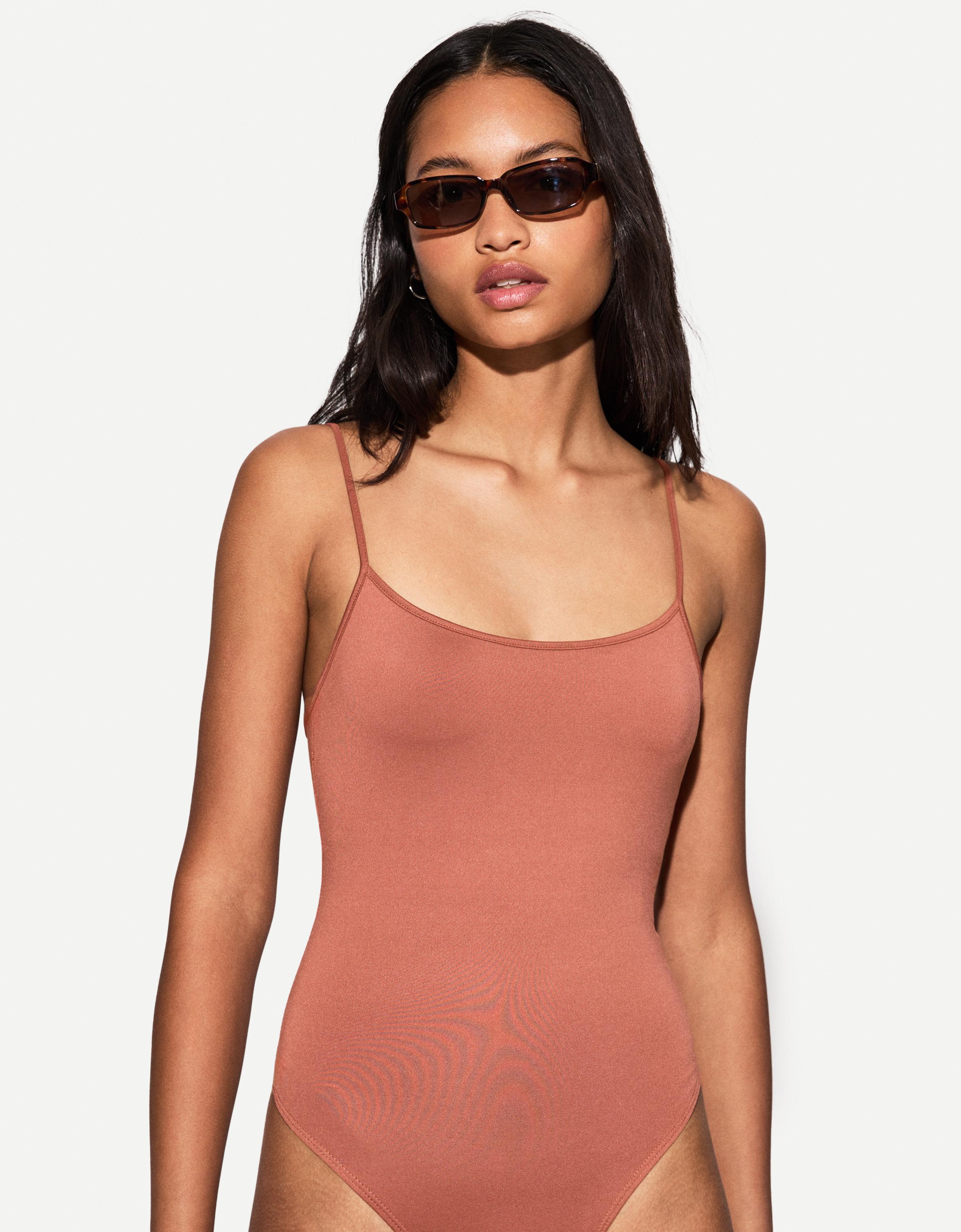 Bershka Body Mit Trägern Damen S Braun