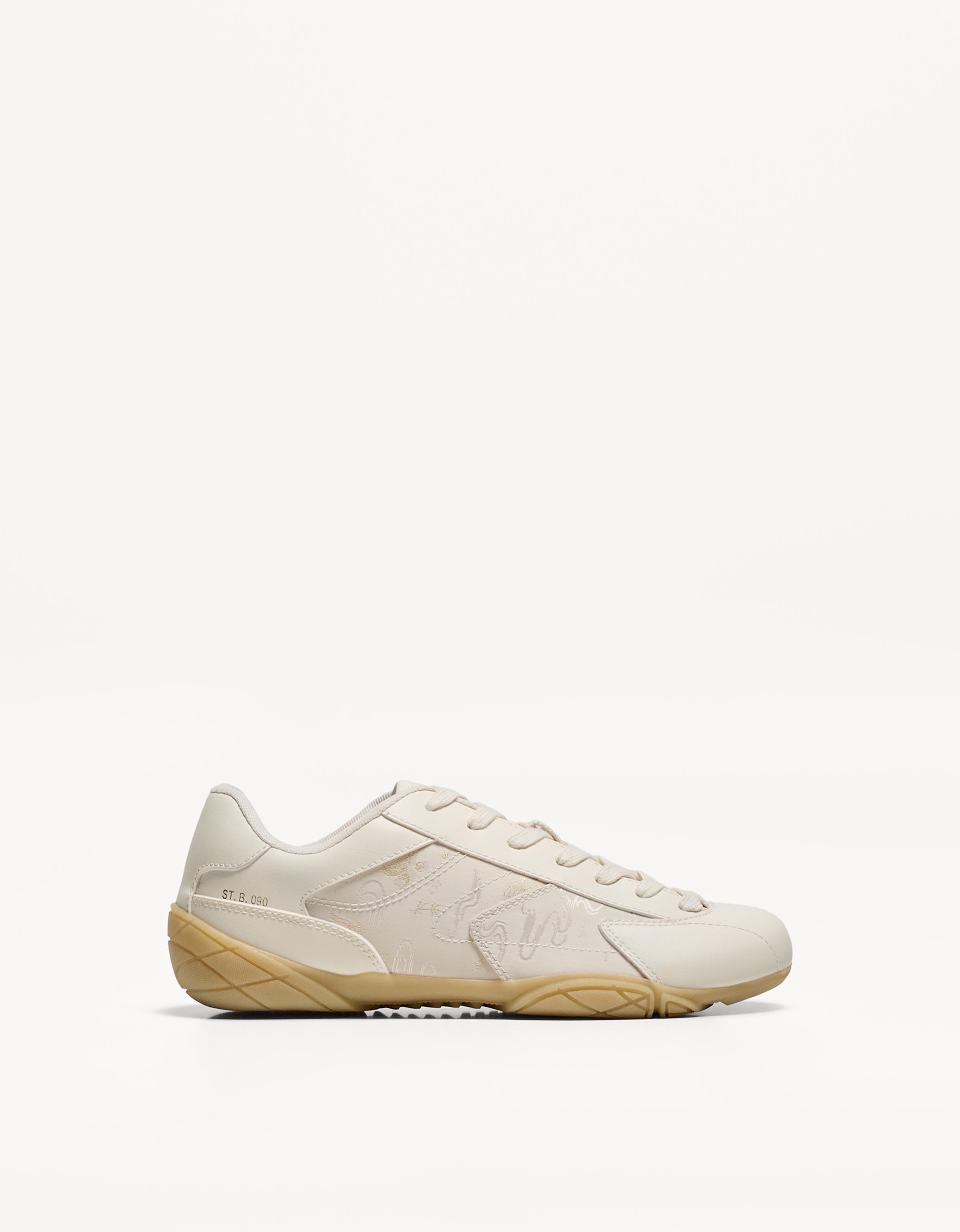 Bershka Sneaker Mit Dünner Sohle Und Blumenprint Damen 35 Kombiniert