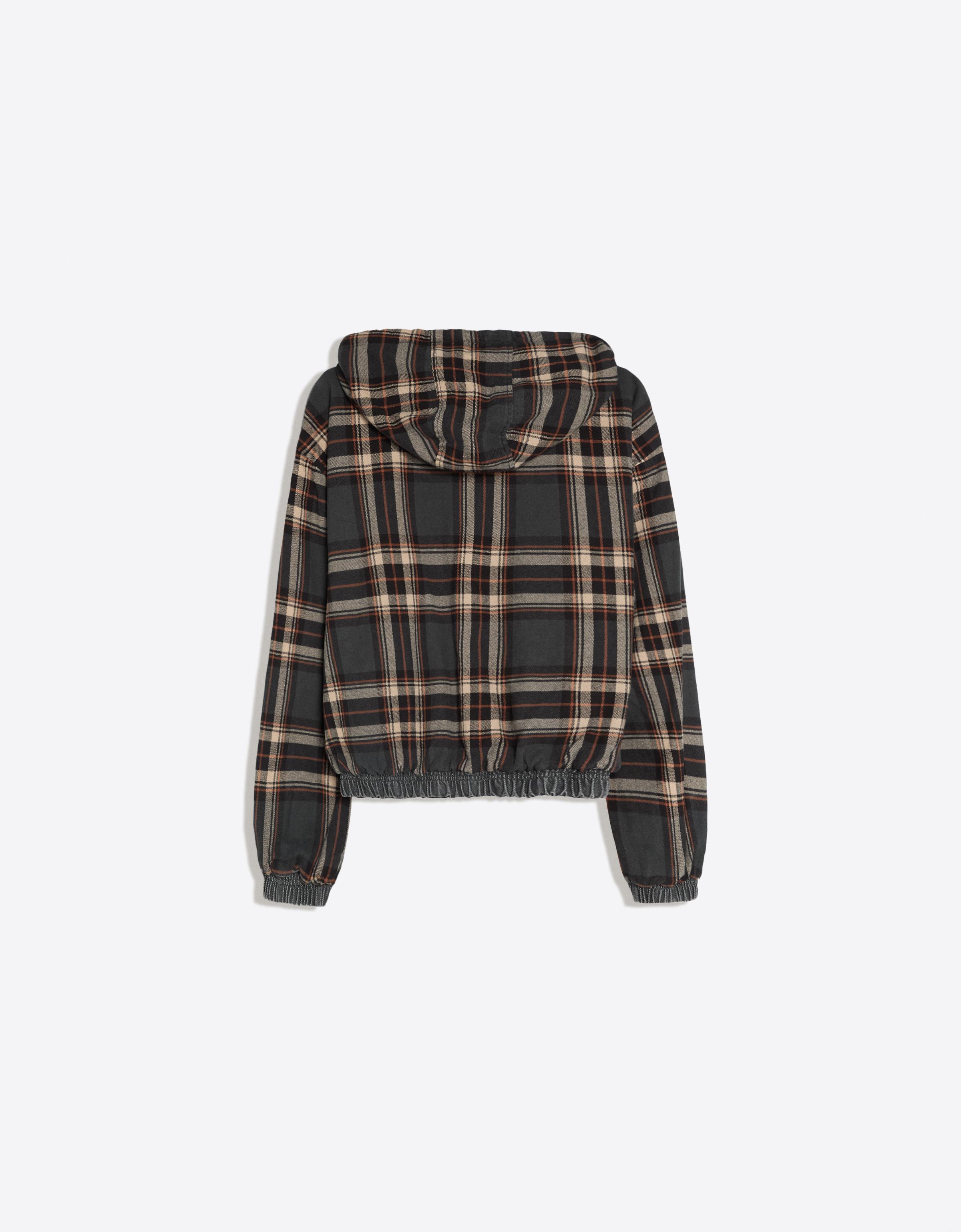 Reversible hooded zip-up jacket — Dark grey