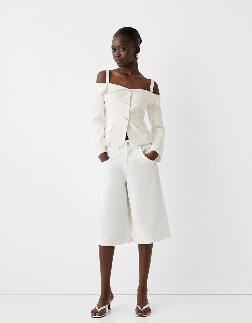 بليزر مكشوف الكتفين-أبيض-3