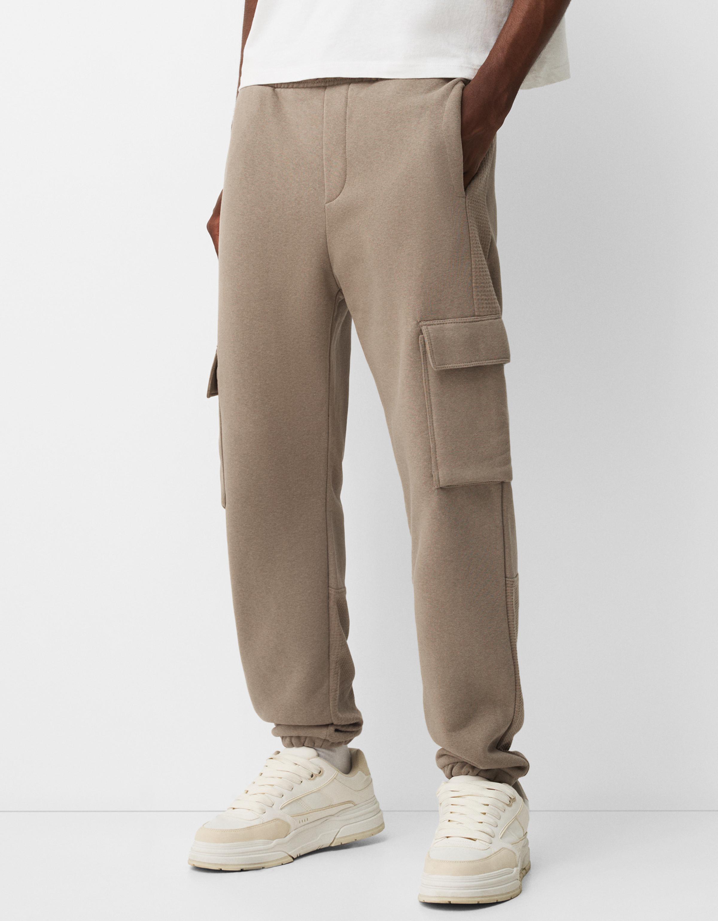 Bershka Cargo-Jogginghose Herren S Camel